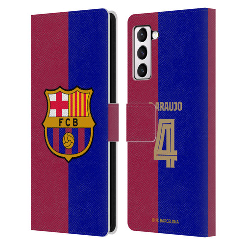 FC Barcelona 2024/25 Players Home Kit Ronald Araújo Leather Book Wallet Case Cover For Samsung Galaxy S21+ 5G