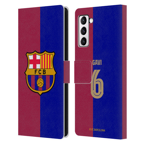 FC Barcelona 2024/25 Players Home Kit Gavi Leather Book Wallet Case Cover For Samsung Galaxy S21+ 5G