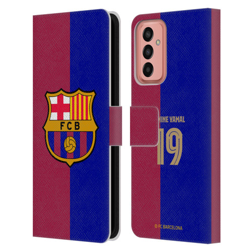 FC Barcelona 2024/25 Players Home Kit Lamine Yamal Leather Book Wallet Case Cover For Samsung Galaxy M13 (2022)
