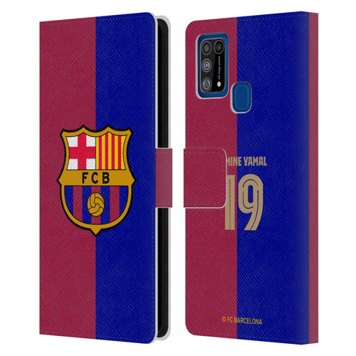 FC Barcelona 2024/25 Players Home Kit Lamine Yamal Leather Book Wallet Case Cover For Samsung Galaxy M31 (2020)