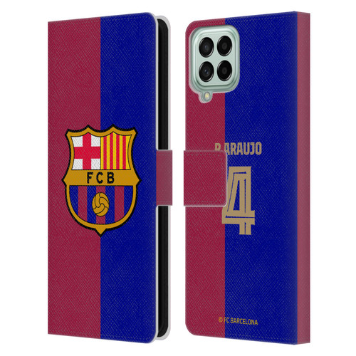 FC Barcelona 2024/25 Players Home Kit Ronald Araújo Leather Book Wallet Case Cover For Samsung Galaxy M33 (2022)