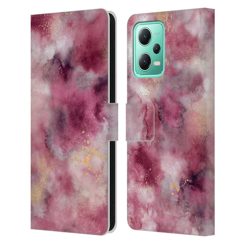 Ninola Colourful Patterns Pink Marble Leather Book Wallet Case Cover For Xiaomi Redmi Note 12 5G