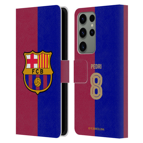 FC Barcelona 2024/25 Players Home Kit Pedri Leather Book Wallet Case Cover For Samsung Galaxy S23 Ultra 5G
