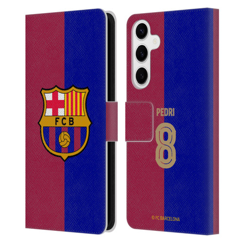 FC Barcelona 2024/25 Players Home Kit Pedri Leather Book Wallet Case Cover For Samsung Galaxy S24+ 5G