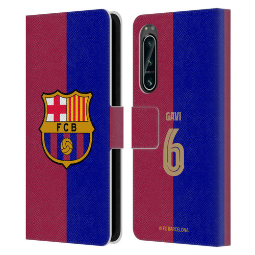 FC Barcelona 2024/25 Players Home Kit Gavi Leather Book Wallet Case Cover For Sony Xperia 5 IV
