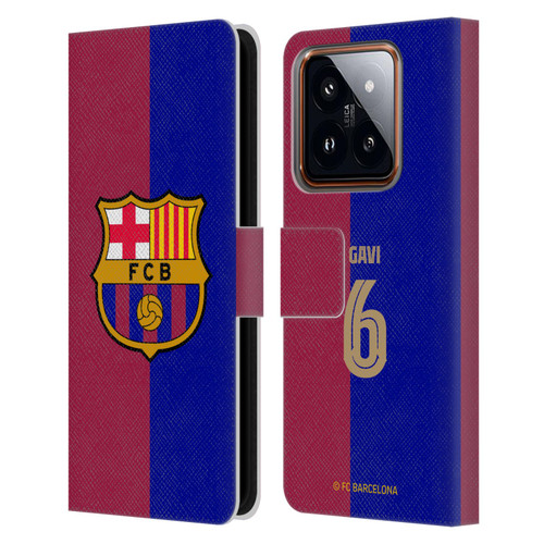 FC Barcelona 2024/25 Players Home Kit Gavi Leather Book Wallet Case Cover For Xiaomi 14
