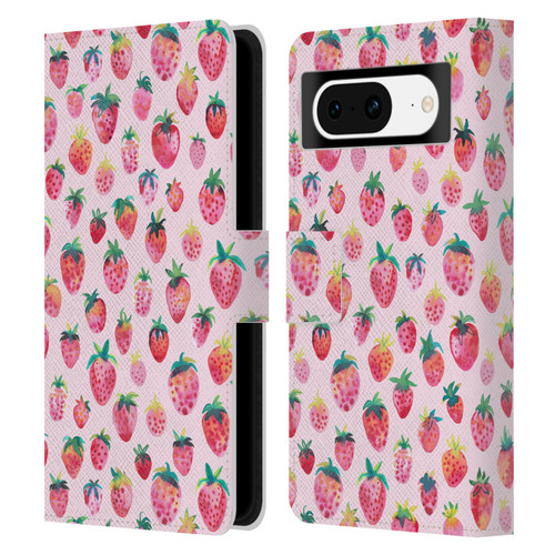 Ninola Mix Patterns Summer Strawberries Leather Book Wallet Case Cover For Google Pixel 8