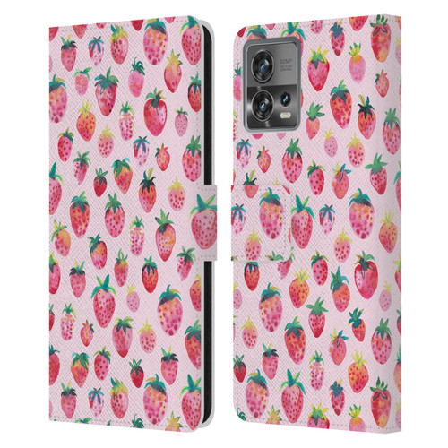 Ninola Mix Patterns Summer Strawberries Leather Book Wallet Case Cover For Motorola Moto Edge 30 Fusion