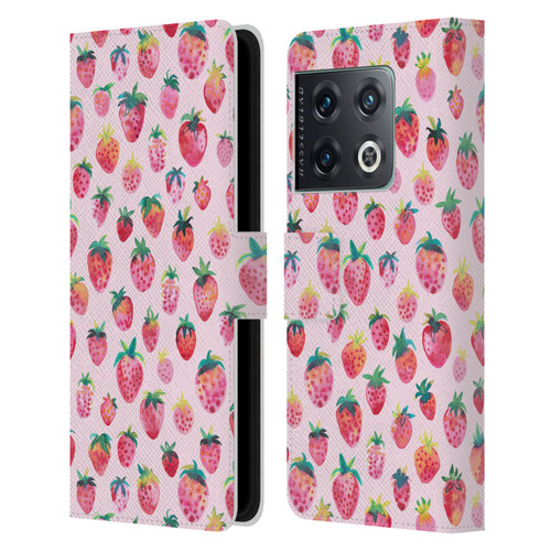 Ninola Mix Patterns Summer Strawberries Leather Book Wallet Case Cover For OnePlus 10 Pro
