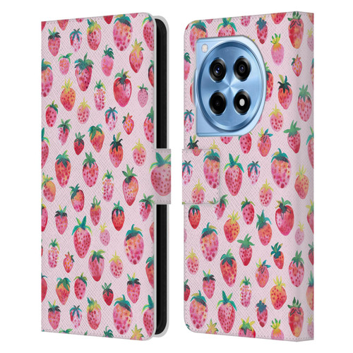 Ninola Mix Patterns Summer Strawberries Leather Book Wallet Case Cover For OnePlus 12R