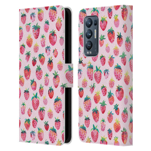 Ninola Mix Patterns Summer Strawberries Leather Book Wallet Case Cover For OPPO Find X3 Neo / Reno5 Pro+ 5G