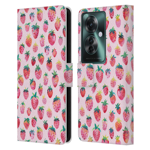 Ninola Mix Patterns Summer Strawberries Leather Book Wallet Case Cover For OPPO Reno11 F 5G / F25 Pro 5G