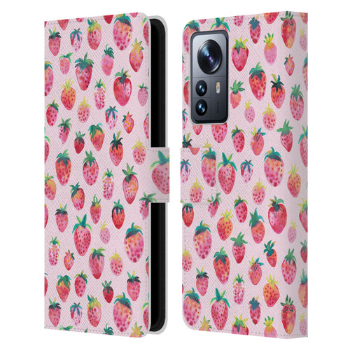 Ninola Mix Patterns Summer Strawberries Leather Book Wallet Case Cover For Xiaomi 12 Pro