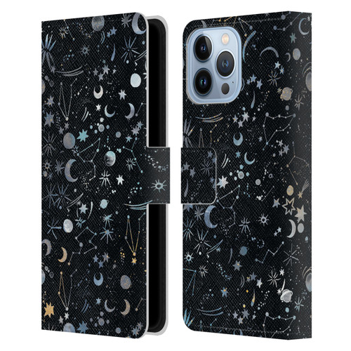Ninola Patterns 4 Astrology Space Black Leather Book Wallet Case Cover For Apple iPhone 13 Pro Max