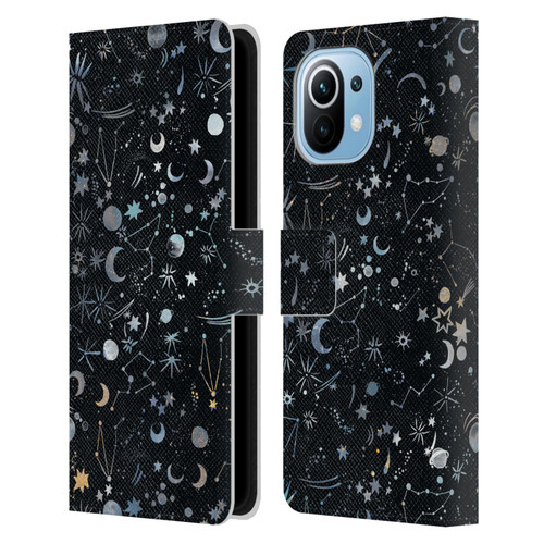 Ninola Patterns 4 Astrology Space Black Leather Book Wallet Case Cover For Xiaomi Mi 11
