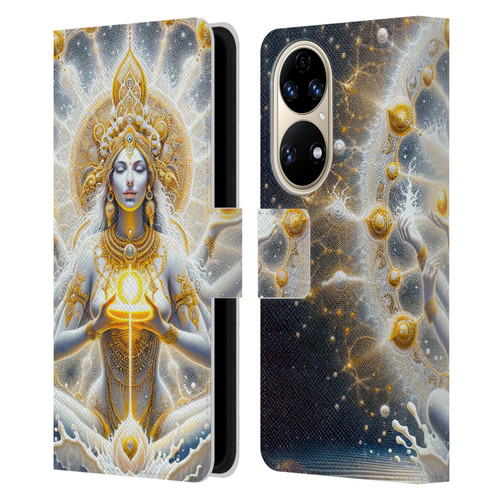 Shambhala Light Visionary Art Ethereal Graphics Goddess Leather Book Wallet Case Cover For Huawei P50