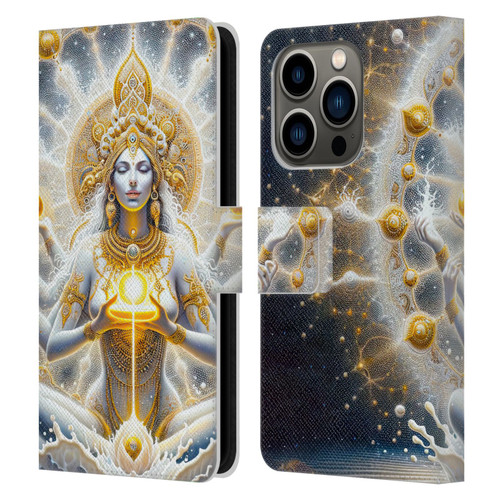 Shambhala Light Visionary Art Ethereal Graphics Goddess Leather Book Wallet Case Cover For Apple iPhone 14 Pro