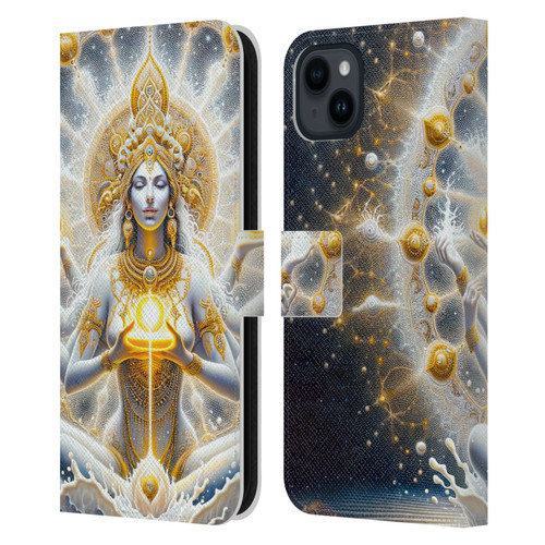 Shambhala Light Visionary Art Ethereal Graphics Goddess Leather Book Wallet Case Cover For Apple iPhone 15 Plus