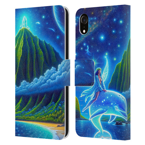 Shambhala Light Visionary Art Ethereal Graphics Dolphins In Dreams Leather Book Wallet Case Cover For Apple iPhone XR
