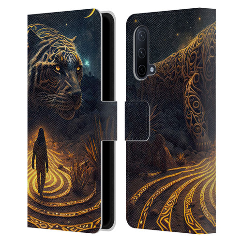 Shambhala Light Visionary Art Ethereal Graphics Big Cat Glow Leather Book Wallet Case Cover For OnePlus Nord CE 5G