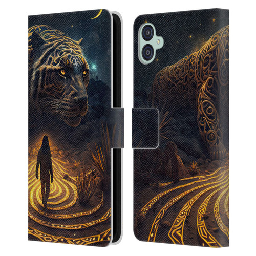 Shambhala Light Visionary Art Ethereal Graphics Big Cat Glow Leather Book Wallet Case Cover For Samsung Galaxy M04 5G / A04e