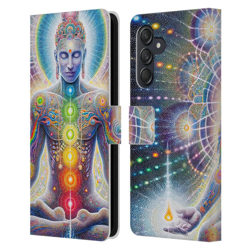 Shambhala Light Visionary Art Ethereal Graphics Chakras Leather Book Wallet Case Cover For Samsung Galaxy M55 5G