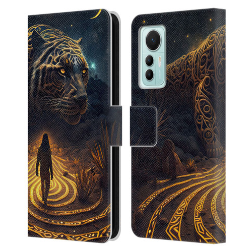 Shambhala Light Visionary Art Ethereal Graphics Big Cat Glow Leather Book Wallet Case Cover For Xiaomi 12 Lite