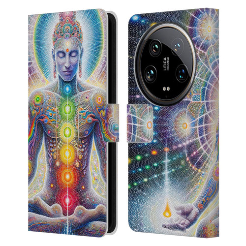 Shambhala Light Visionary Art Ethereal Graphics Chakras Leather Book Wallet Case Cover For Xiaomi 14 Ultra