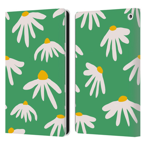 Ninola Colourful Prints Green Daisies Leather Book Wallet Case Cover For Amazon Fire HD 8/Fire HD 8 Plus 2020