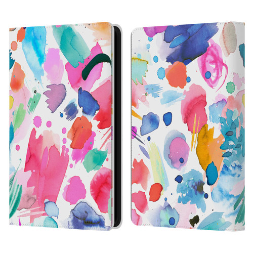 Ninola Colourful Prints Pink Scribbles Leather Book Wallet Case Cover For Amazon Kindle Paperwhite 5 (2021)