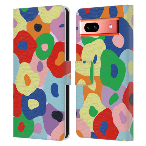 Ninola Colourful Prints Floral Leather Book Wallet Case Cover For Google Pixel 7a