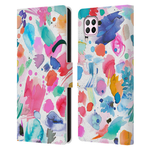 Ninola Colourful Prints Pink Scribbles Leather Book Wallet Case Cover For Huawei Nova 6 SE / P40 Lite