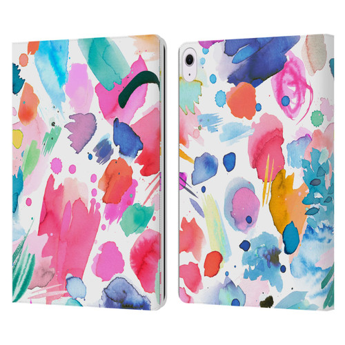 Ninola Colourful Prints Pink Scribbles Leather Book Wallet Case Cover For Apple iPad Air 13 2024