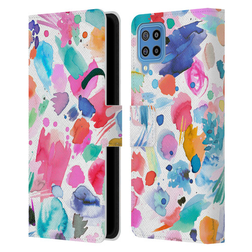 Ninola Colourful Prints Pink Scribbles Leather Book Wallet Case Cover For Samsung Galaxy F22 (2021)