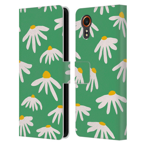 Ninola Colourful Prints Green Daisies Leather Book Wallet Case Cover For Samsung Galaxy Xcover7 5G