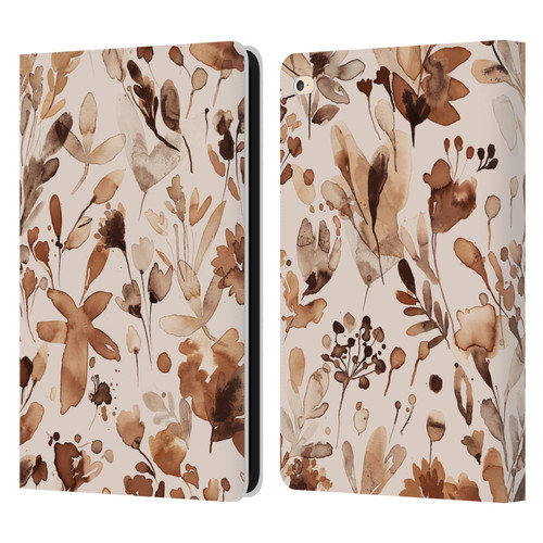 Ninola Flower Patterns Rustic Floral Terracotta Leather Book Wallet Case Cover For Apple iPad Air 2 (2014)