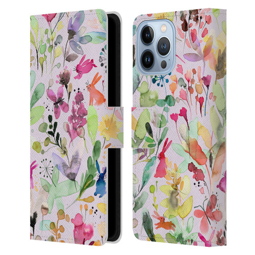 Ninola Flower Patterns Meadow Leather Book Wallet Case Cover For Apple iPhone 13 Pro Max