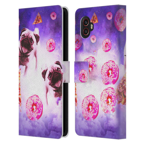 Random Galaxy Mixed Designs Pugs Pizza & Donut Leather Book Wallet Case Cover For Samsung Galaxy Xcover6 Pro/Pro2