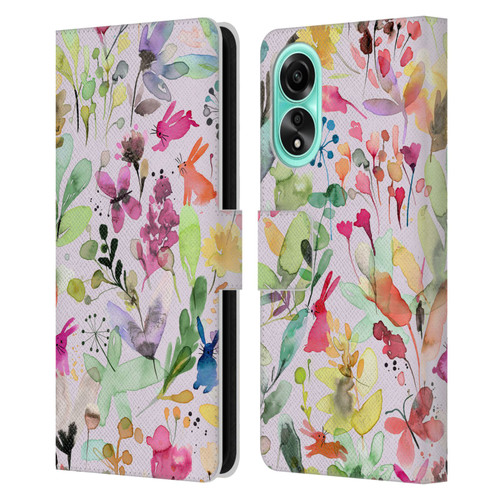 Ninola Flower Patterns Meadow Leather Book Wallet Case Cover For OPPO A78 4G