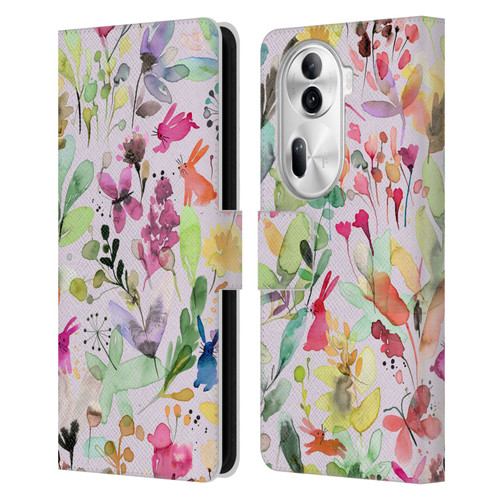 Ninola Flower Patterns Meadow Leather Book Wallet Case Cover For OPPO Reno11