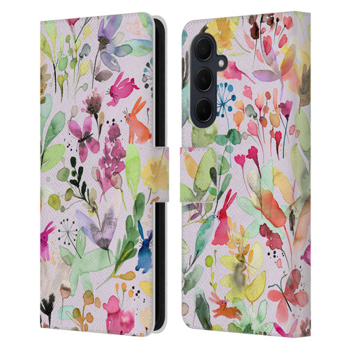 Ninola Flower Patterns Meadow Leather Book Wallet Case Cover For Samsung Galaxy A35 5G