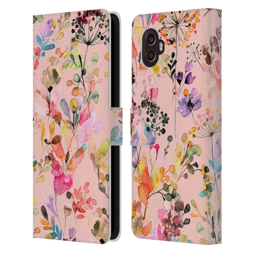 Ninola Flower Patterns Wild Grasses Pink Leather Book Wallet Case Cover For Samsung Galaxy Xcover6 Pro/Pro2