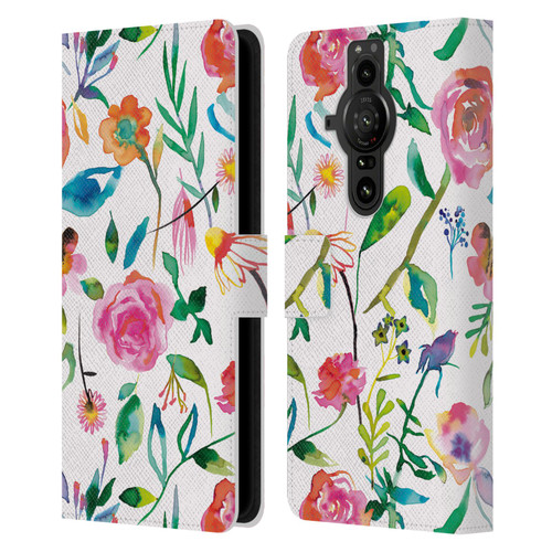 Ninola Flower Patterns Floral Green Leather Book Wallet Case Cover For Sony Xperia Pro-I