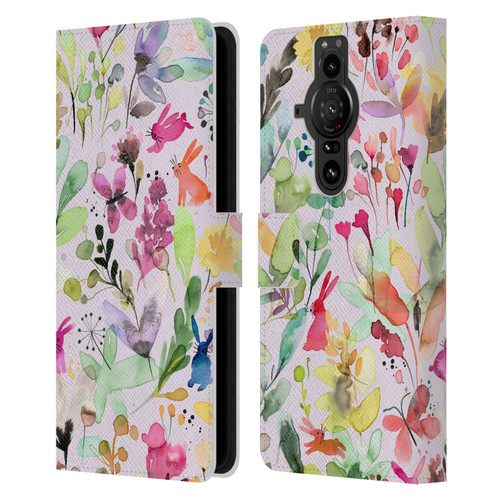 Ninola Flower Patterns Meadow Leather Book Wallet Case Cover For Sony Xperia Pro-I