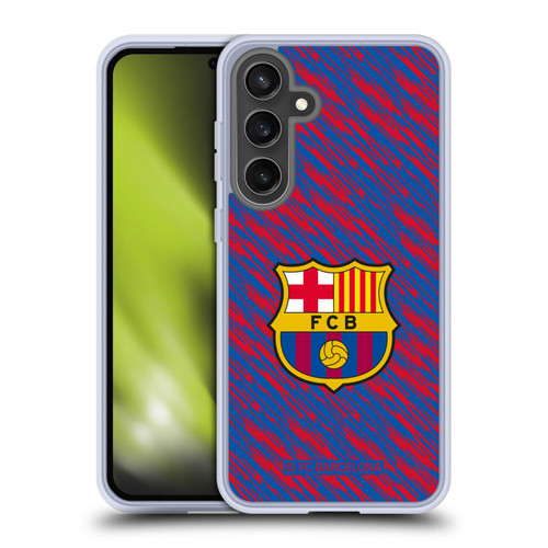 FC Barcelona Crest Patterns Glitch Soft Gel Case for Samsung Galaxy S24 FE & MagSafe