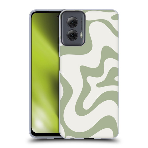 Kierkegaard Design Studio Art Retro Liquid Swirl Sage Green Soft Gel Case for Motorola Moto G Power (2024)