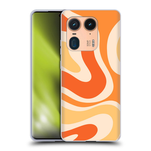 Kierkegaard Design Studio Retro Abstract Patterns Modern Orange Tangerine Swirl Soft Gel Case for Motorola Edge 50 Ultra/X50 Ultra