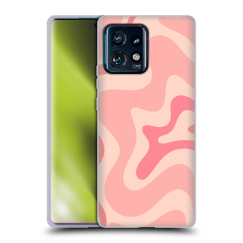 Kierkegaard Design Studio Retro Abstract Patterns Soft Pink Liquid Swirl Soft Gel Case for Motorola Edge Plus 2023