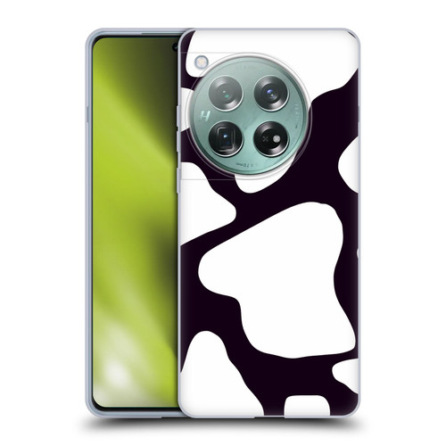 Grace Illustration Cow Prints Black And White Soft Gel Case for OnePlus 12