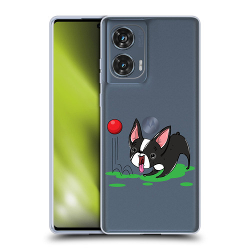 Grace Illustration Dogs Boston Terrier Soft Gel Case for Motorola Edge 50 Fusion